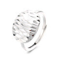 wholesale S925 Sterling Silver Korean-style Geometric Irregular Engraved Surface Trendy Sparkling Open Adjustable Ring-0-4