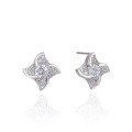 wholesale S925 silver zircon stud earrings with a small fresh windmill design, Korean-style-0-4