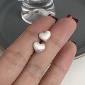 wholesale S925 Sterling Silver Fresh and Sweet Brushed Heart Stud Earrings, Small and Chic Design Women's Jewelry M05104-0-1