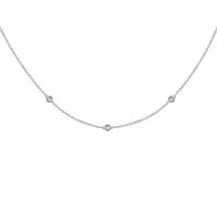 wholesale S925 Sterling Silver Ins-style Zircon Inlaid Collar Necklace, Simple And Fashionable Korean And Japanese Accessories For Drop Shipping-Platinum 925 silver