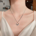wholesale S925 Sterling Silver Splice Chain Irregular Heart Letter Necklace Fashion Exquisite Fairy Style Versatile Collarbone Chain-0-0