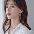 wholesale S925 sterling silver minimalist French-style luxury chain earrings for daily wear, versatile and trendy-0-4