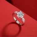 925 Sterling Silver Moissanite Four-Claw Swallowtail Bullhead Ring Exquisite Export Jewelry-0-2