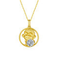 wholesale S925 silver Year of the Tiger pendant with 1-carat moissanite, Q-version cartoon zodiac necklace pendant-0-13