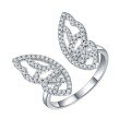 wholesale S925 Sterling Silver French Light Luxury Zircon Micro-Paved Butterfly Adjustable Ring Ins Women's Ring European and American Wholesale-0-4