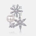 wholesale S925 Sterling Silver New Fashion Popular Snowflake Pearl Ear Studs Korean Style Small Batch Earrings Wholesale from Manufacturer-0-4
