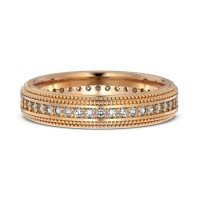 wholesale S925 Sterling Silver Ins Style Unisex Couple's Ring With Single Row Zircons-Champagne Gold DY121182-SX-WH (Ladies)  Size 7