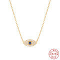 wholesale S925 Sterling Silver Classic Ins-style Blue Eye Pendant with Inlaid Diamonds,-0-0