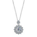 Sterling Silver Heavy-Duty Extra Sparkling Moissanite Pendant Necklace-0-3