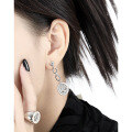 wholesale S925 metal original niche design French elegant high-end pearl and diamond fishtail earrings for women-0-2