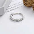 wholesale S925 sterling silver classic embossed twisted open ring with artistic vintage national trend style for men and women-0-1