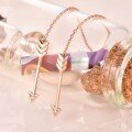 wholesale 18K Rose Gold Cupid's Arrow Heart Earrings Elegant High-End Korean Japanese Style Solid 18K 9K Yellow White Gold Jewelry-0-1