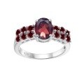 wholesale S925 Sterling Silver Personality Colorful Gemstone Ring Inlaid with Natural Topaz Garnet Crystal Vintage Ring-0-1