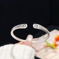 wholesale 9999 Pure Silver "Ocean Oath and Mountain Pledge" Bracelet – Chinese Trend Style, New Chinese Retro, High-End Aesthetic, Openable Bangle-0-1