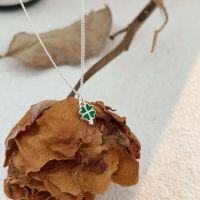 wholesale S925 Sterling Silver Lucky Clover Necklace for Women, Minimalist and Delicate Ins Style Dainty Collarbone Chain-Sterling silver