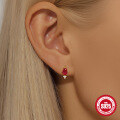 wholesale S925 Sterling Silver Diamond-Inlaid Floral Stud Earrings, Trendy and Versatile-0-1