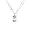 wholesale S925 Sterling Silver Splice-style English Letter Square Pendant Necklace, Ins, Japanese and Korean Edition Design Sense Necklace-0-4