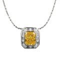 wholesale 925 Silver Zhuozhifan New Necklace for Women 4ct Simulated Diamond Canary Yellow 8*10 High Carbon Diamond Pendant 40+5cm-0-4