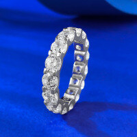 wholesale S925 Silver New Full Diamond-Encrusted Round Bull Head Statement Ring for Men and Women, Versatile Cross-Border Style for AliExpress-R1202 White Diamond Ring Size 6