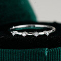 Sterling Silver Hip-Hop Asymmetrical Stackable Ring with Moissanite for Wholesale-0-4