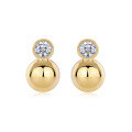 wholesale Plated in Gold, S925 Sterling Silver Moissanite Stud Earrings, Fashionable High-End Ins Style New Arrival, In Stock-0-4