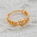 wholesale Sterling Silver Japanese Style Heart-shaped Lucky Letter Braided 3D Love Ins Trend Ring-0-3