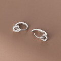 wholesale S925 full diamond letter U ear clasp Korean version minimalist petite horseshoe summer elegant earrings M01081-0-4