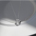 wholesale S925 Sterling Silver High-Quality Lucky Floral Wreath Necklace, Light Luxury Minimalist Design Niche Collarbone Chain with Drop Shipping-0-1
