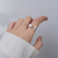 wholesale S925 Silver Shell Pearl Synthetic Pearl Ring Adjustable Index Finger Jewelry J9452-0-0