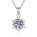 S925 Sterling Silver Moissanite Pendant Necklace Wholesale-0-3
