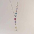 wholesale S925 Sterling Silver Designer Early Spring Palette Colorful Dopamine Necklace for Women, High-End Design, Niche Collarbone Chain-0-0