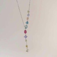 wholesale S925 Sterling Silver Designer Early Spring Palette Colorful Dopamine Necklace for Women, High-End Design, Niche Collarbone Chain-925 silver