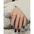 wholesale S925 Sterling Silver 547 Korean Version INS Niche Design Minimalist Versatile Irregular Pleated Texture Open Ring for Women-0-3