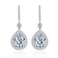 wholesale 18k Gold Plated S925 Silver New Cross-Border Live Stream 7*9mm Pear Shape Full Moissanite Ear Hook-0-4