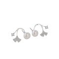 wholesale S925 Sterling Silver Ginkgo Leaf Freshwater Pearl Earrings for Women, Versatile and Unique Earrings, Elegant and Matching Ear Accessories, Gift-0-4