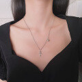 wholesale S925 Sterling Silver Retro Creative Crown Cross Necklace Trendy Fashion Minimalist Design Sense Choker for Women-0-0