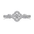 wholesale S925 Sterling Silver Exquisite Four-Leaf Clover with Zirconia Accent and Heart Design Women's Ring-0-9