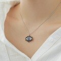 wholesale S925 Sterling Silver Light Luxury Women's Necklace with Exquisite Big Eye Pendant, Cartoonish, Stylish, and High-End Sense Collarbone Chain-0-2
