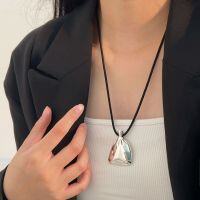 wholesale S925 Sterling Silver Lucky Bag Black Rope Necklace for Women, Korean New Edition, Elegant and Fashionable Heavywork Pendant Necklace, High-End-Sterling silver