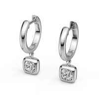 Metal Custom-Processed Moissanite Earrings, Exquisite and Unique Minimalist Design-5.0mm Moissanite (50 points + 50 points)  925 Silver