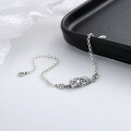 wholesale S925 Sterling Silver Auspicious Pattern Antique Craft Coin Pi Xiu Bracelet, Literary Retro Ethnic Style-0-2