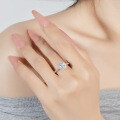 Sterling Silver 1-Carat Moissanite Women's Wedding Ring, Luxury Bezel-Set-0-2