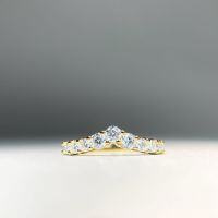 wholesale 18K Gold Plated S925 Sterling Silver Moissanite Ring for Women, D Color Moissanite Ring, Factory Direct Best-Selling Wholesale-Gold-MS194 (Moissanite)  No. 6