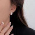 wholesale S925 Sterling Silver Minimalist Chain Stud Earrings Women Korean Dongdaemun New Small Design Earrings-0-0
