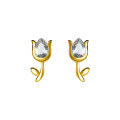 wholesale 925 Silver Women's Korean Style Minimalist Tulip Flower Ear Studs Sweet Temperament Summer Earrings M01563-0-4