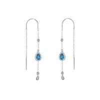 wholesale 925 silver inlaid gemstone earrings with a sense of design, luxury, and sophistication—Natural Diopside Earrings, Flourish Collection-Natural diopside earrings