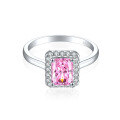 wholesale S925 Sterling Silver 2ct 6*8 Square Diamond Ring for Women, High-End Luxury Wedding Band with 5A Zirconia, Colored Gemstone, High-Carbon Diamond-0-8
