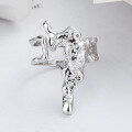 wholesale S925 Sterling Silver IrregularIns Style Exaggerated Lava Open Ring Light Luxury French Ring for Women-0-2