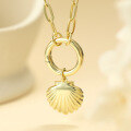 wholesale Metal S925 Sterling Silver Pendant Cross-border Women's Accessories High-end Minimalist Niche Shell Layering Necklace Wholesale-0-5