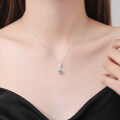 Sterling Silver 1ct Moissanite Rotating Bow Pendant Necklace-0-2
